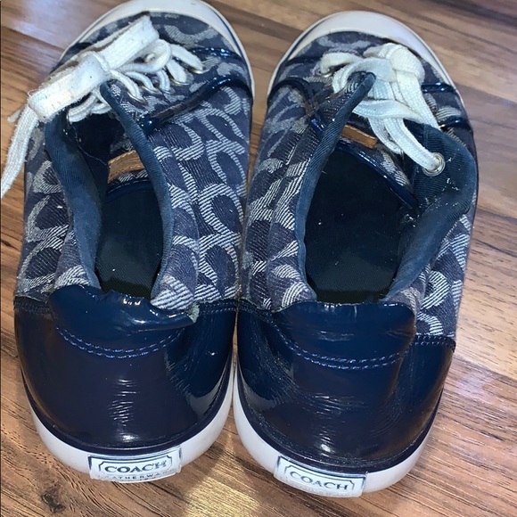 women’s Navy blue and white coach sneakers - Picture 4 of 4
